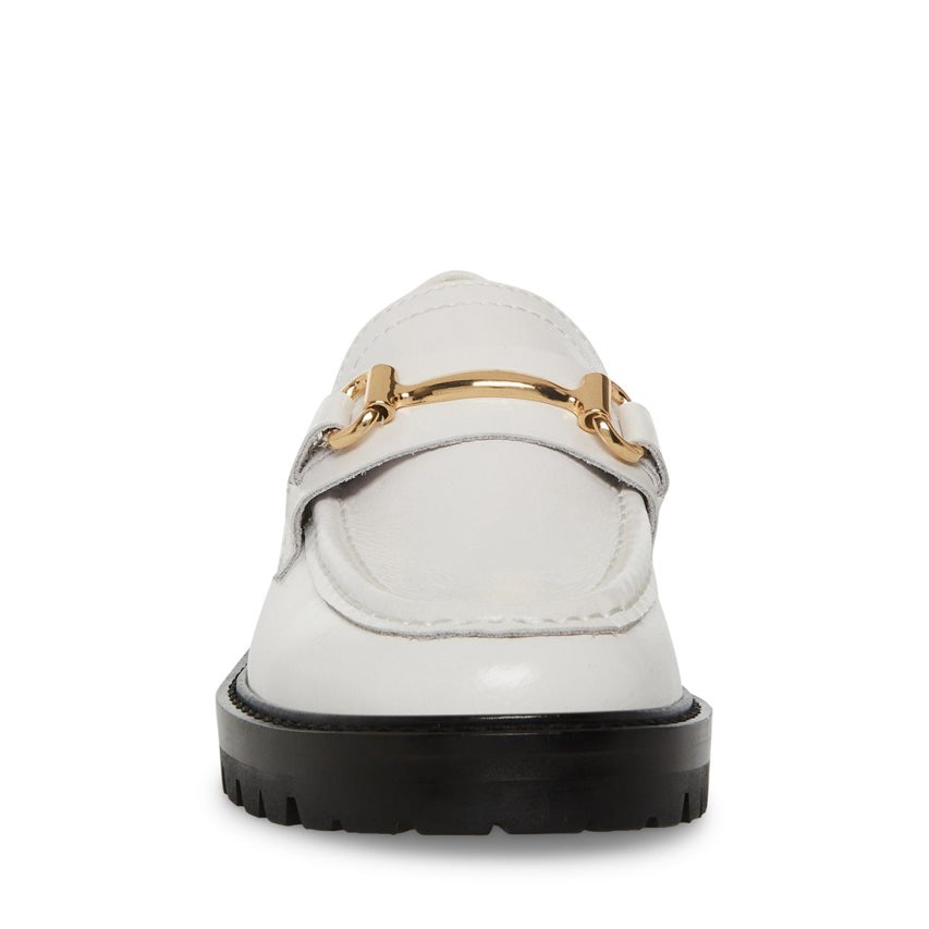 Loafers Steve Madden Mistor Cuero Mujer Blancas | ES QK3SE6